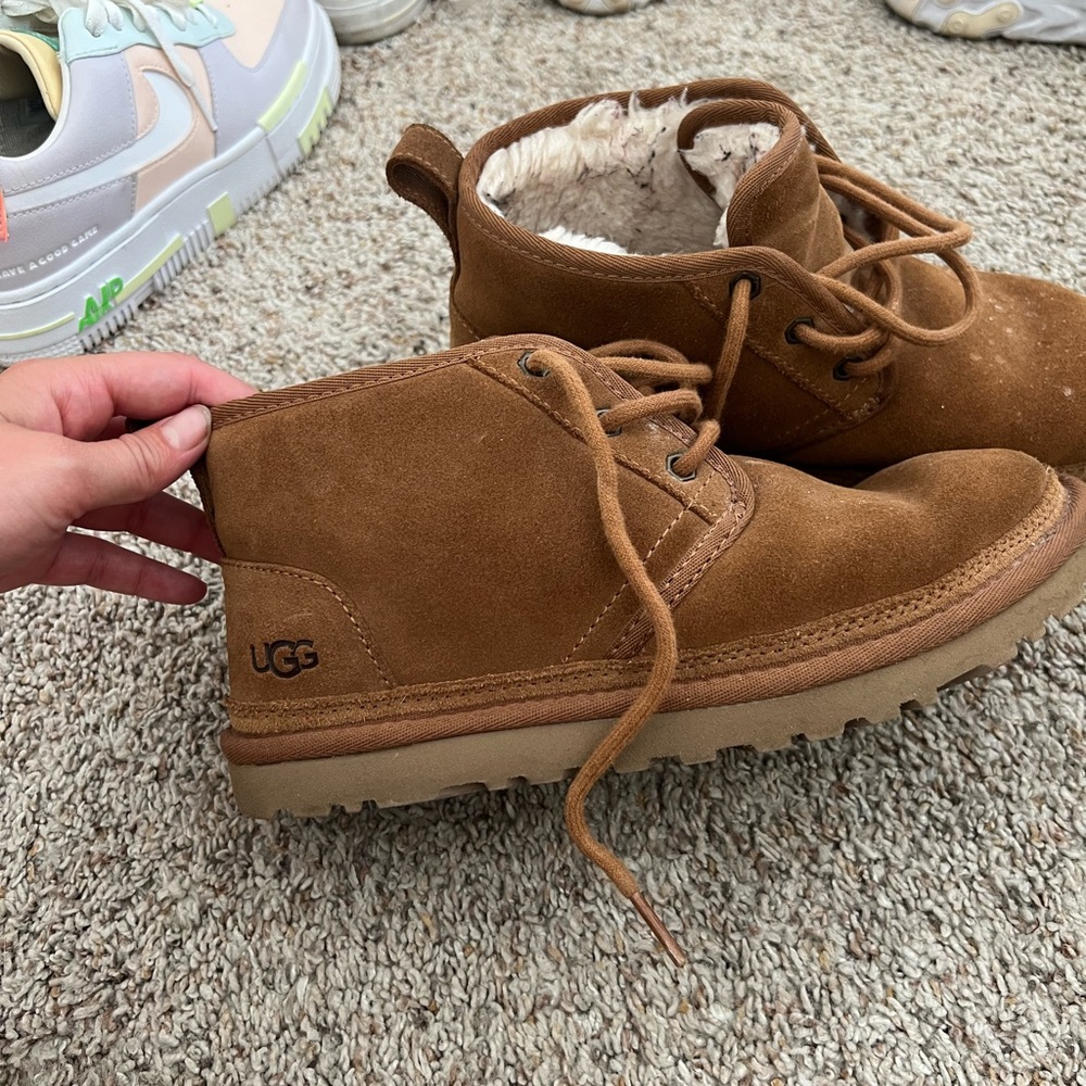 UGG Chestnut Suede Lace-Up Boots